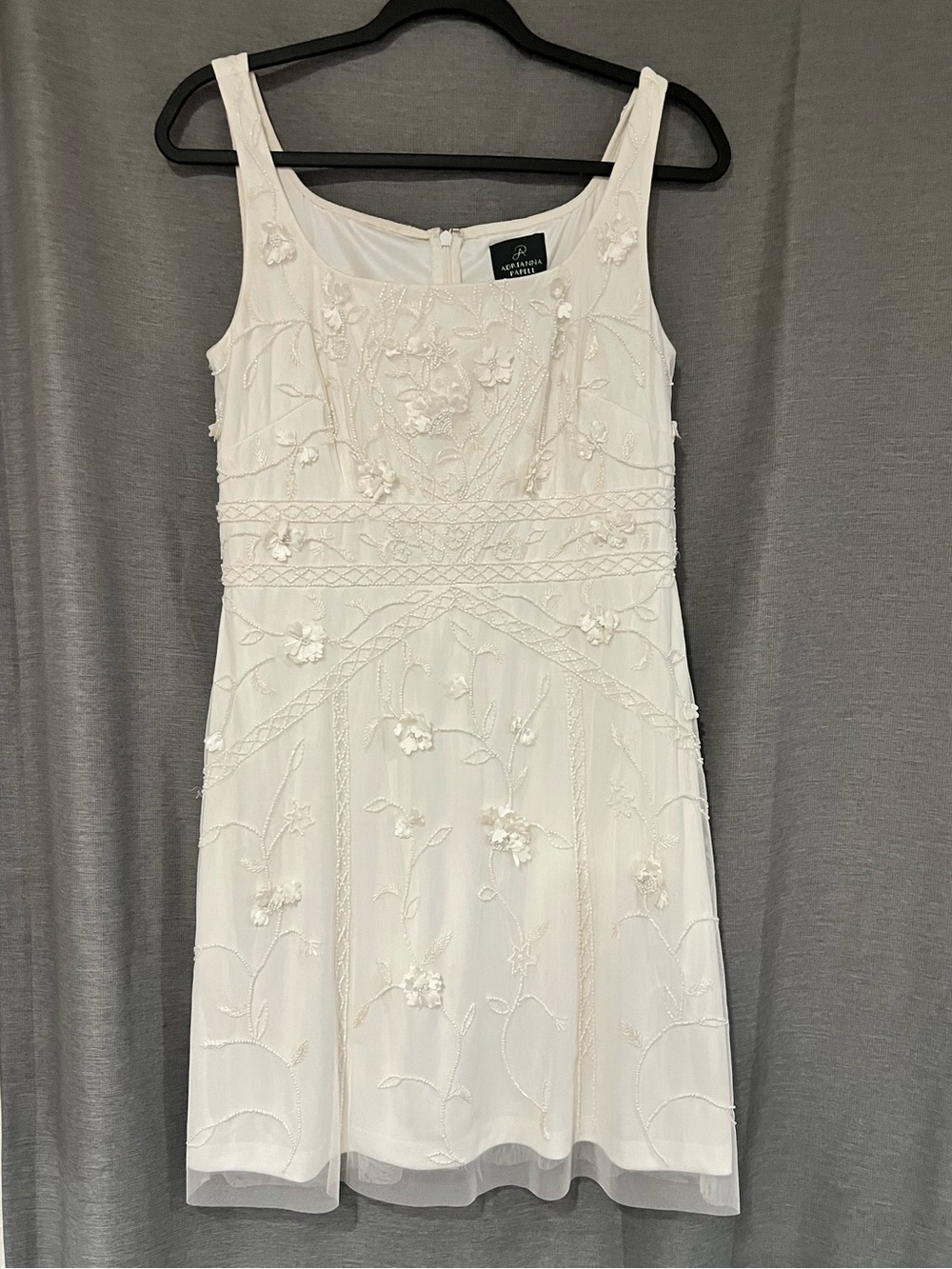 Adrianna Papell Women's Beaded 3D Flower Sleeveless Dress